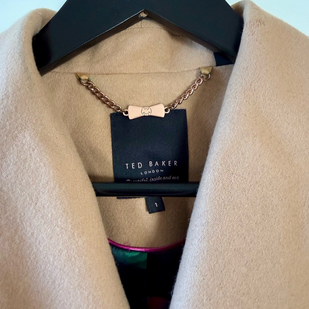 Ted Baker Wool Tan Trench Coat - Picture 2 of 9
